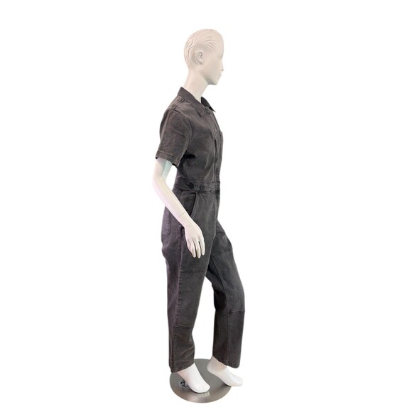 Wildfang The Essential Denim High Waisted Coverall Short Sleeve Dark Gray $178 S - Picture 6 of 11
